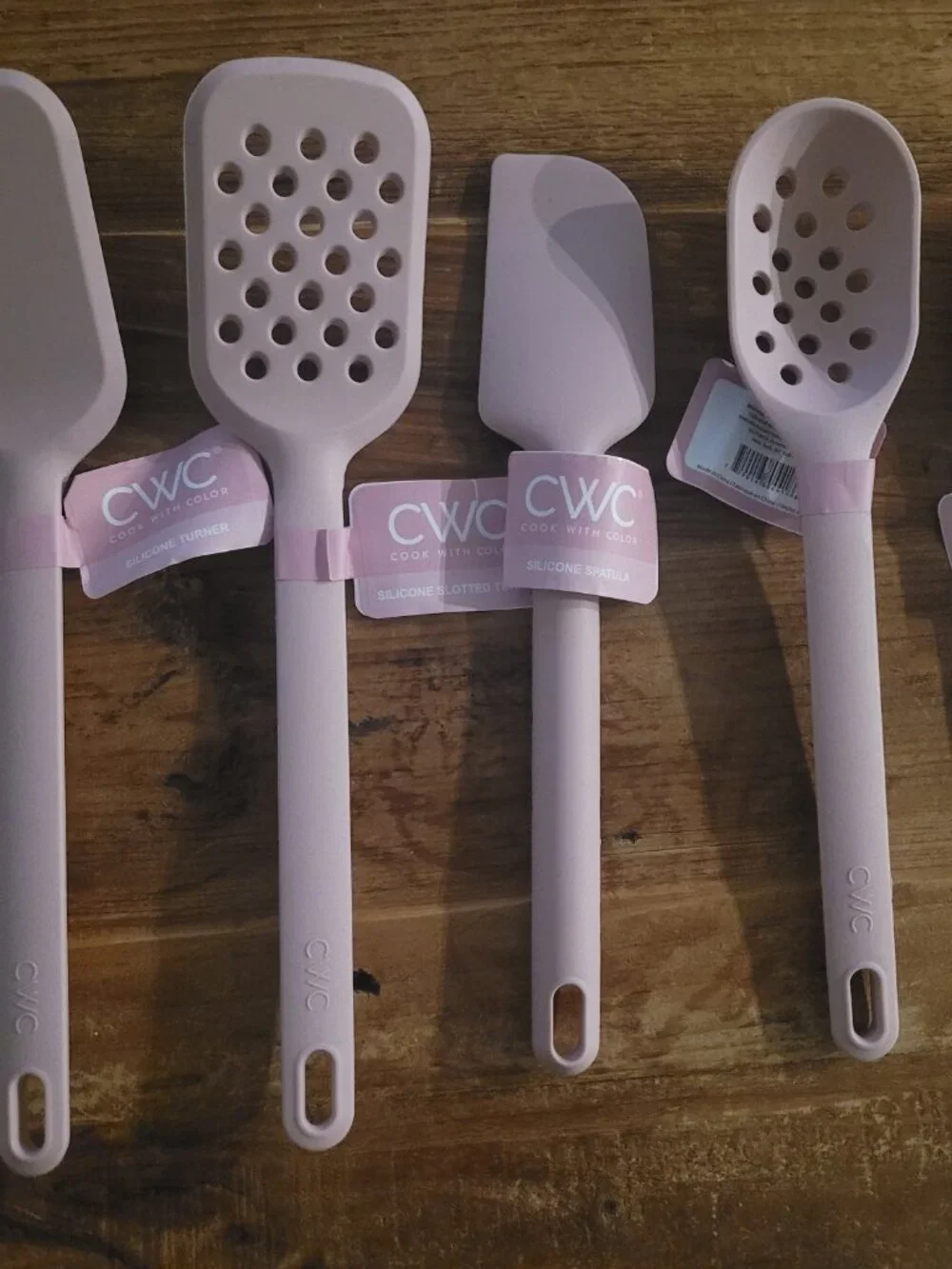 NWT Set of Light Pink Silicone Cooking Utensils